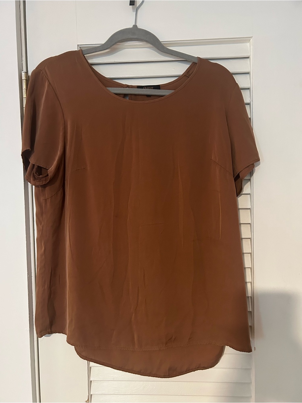 Quince Brown Silk Blouse